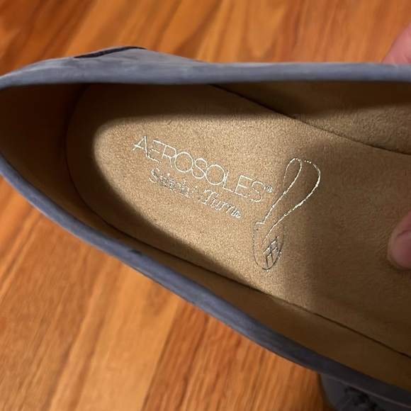 Aerosoles Blue Moccasin Style Flats with Tassels - Picture 7 of 9